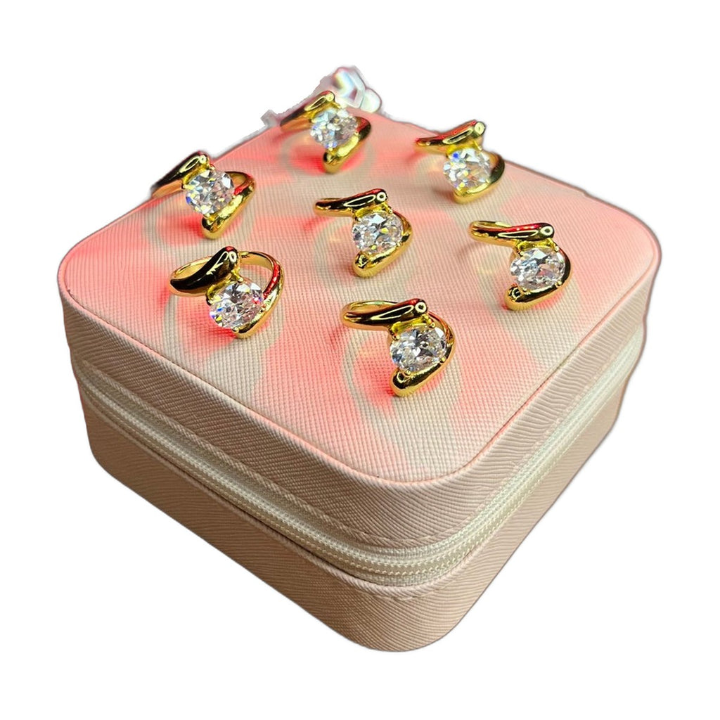 Stainless Steel 18k Bold Twist Stone Ring