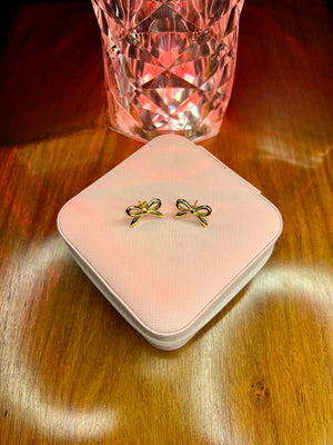 Stainless Steel 18k Bow Earrings