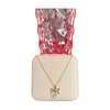 Stainless Steel 18k Bow Heart Stone Necklace