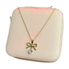 Stainless Steel 18k Bow Heart Stone Necklace