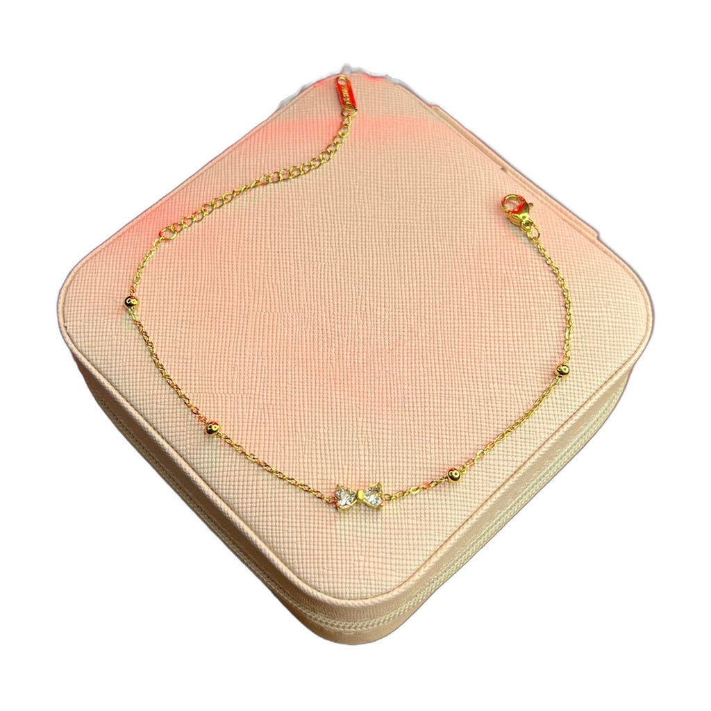 Stainless Steel 18k Bow Stone Bracelet