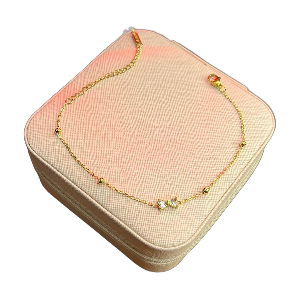 Stainless Steel 18k Bow Stone Bracelet