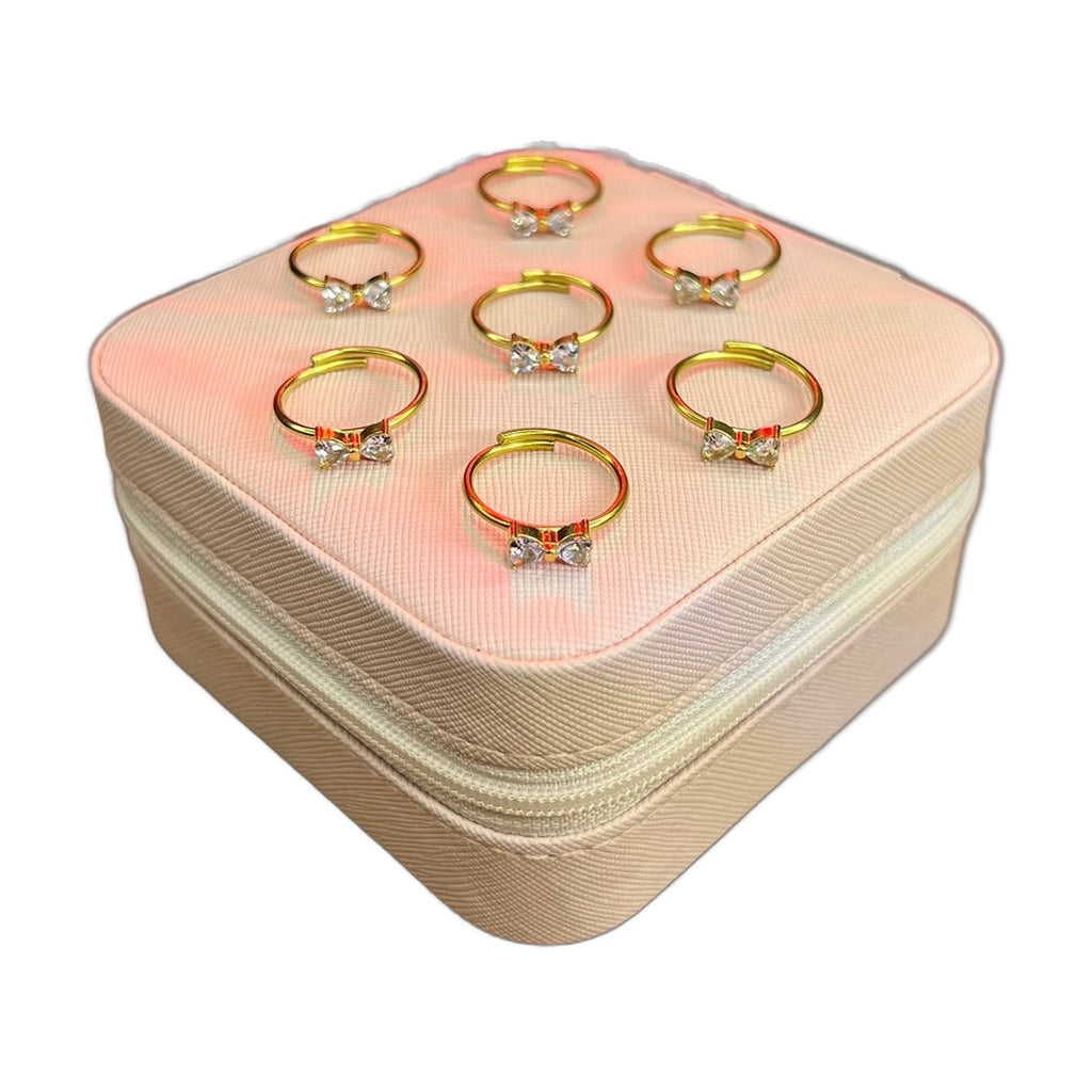 Stainless Steel 18k Bow Stone Luxury Ring