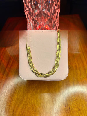 Stainless Steel 18k Braided Snake Chain Necklace
