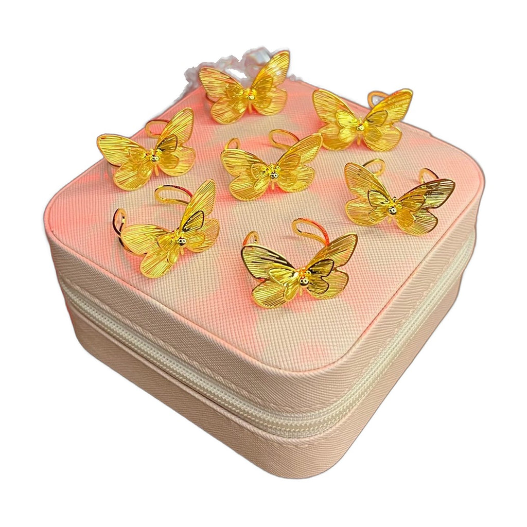 Stainless Steel 18k Butterfly Gold Ring