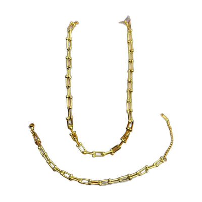 Stainless Steel 18k Chain Link 3pc Set