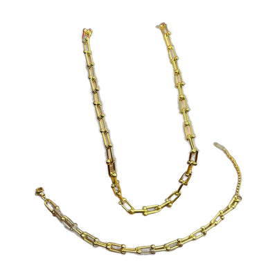 Stainless Steel 18k Chain Link 3pc Set