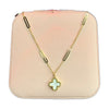 Stainless Steel 18k Clover Double Side White/Black Necklace