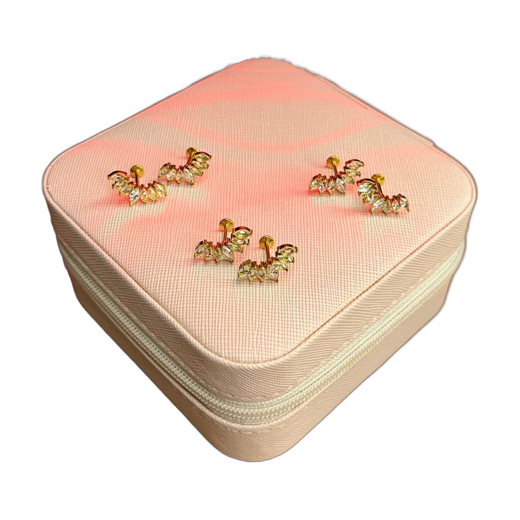 Stainless Steel 18k Crystal Bloom Studs