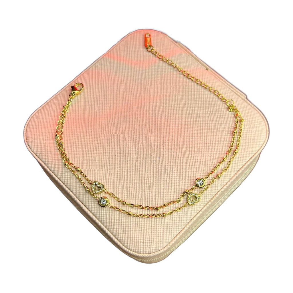 Stainless Steel 18k Crystal Whisper Chain