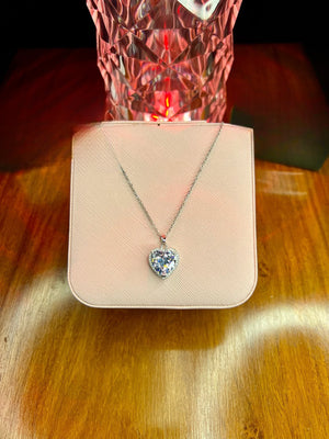 Stainless Steel 18k Diamond Cut Heart Necklace