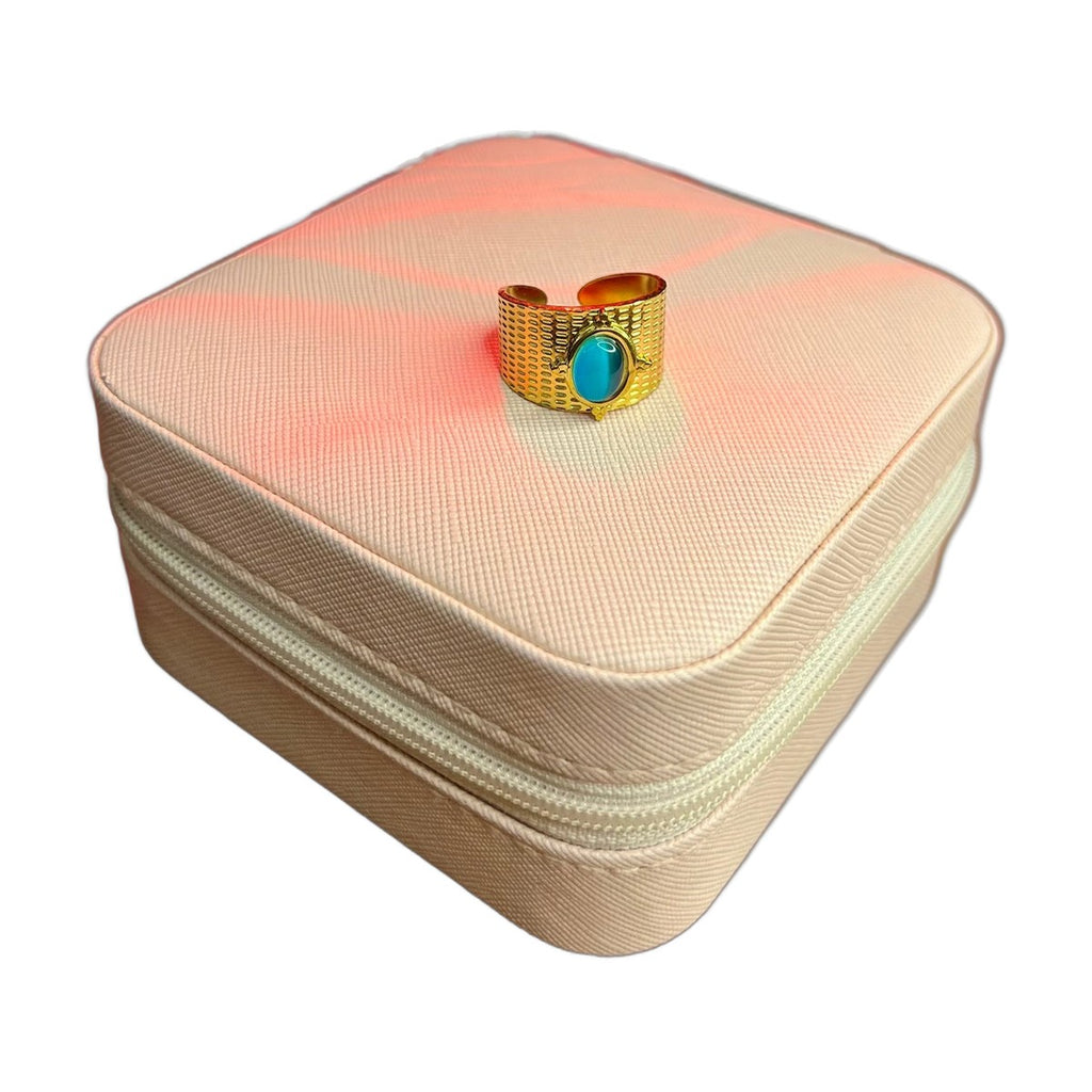 Stainless Steel 18k Divine Turquoise Statement Ring