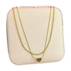 Stainless Steel 18k Double Chain Heart Necklace