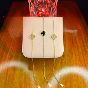 Stainless Steel 18k Double Side Clover Bracelet