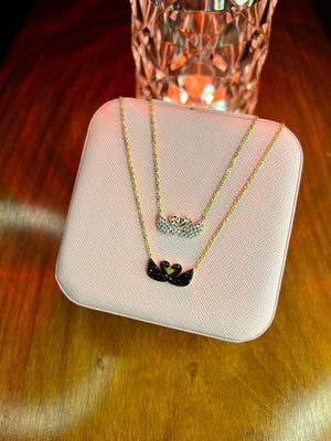 Stainless Steel 18k Double Swan Necklace