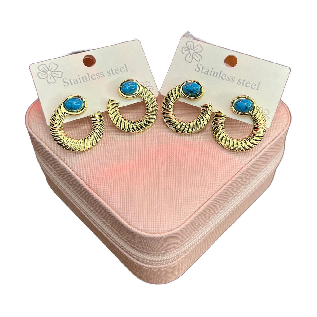 Stainless Steel 18k Feroza Earrings