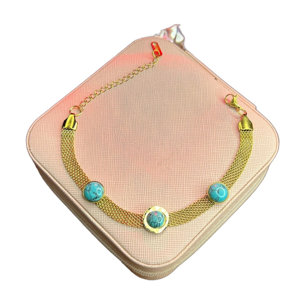 Stainless Steel 18k Feroza Mesh Bracelet