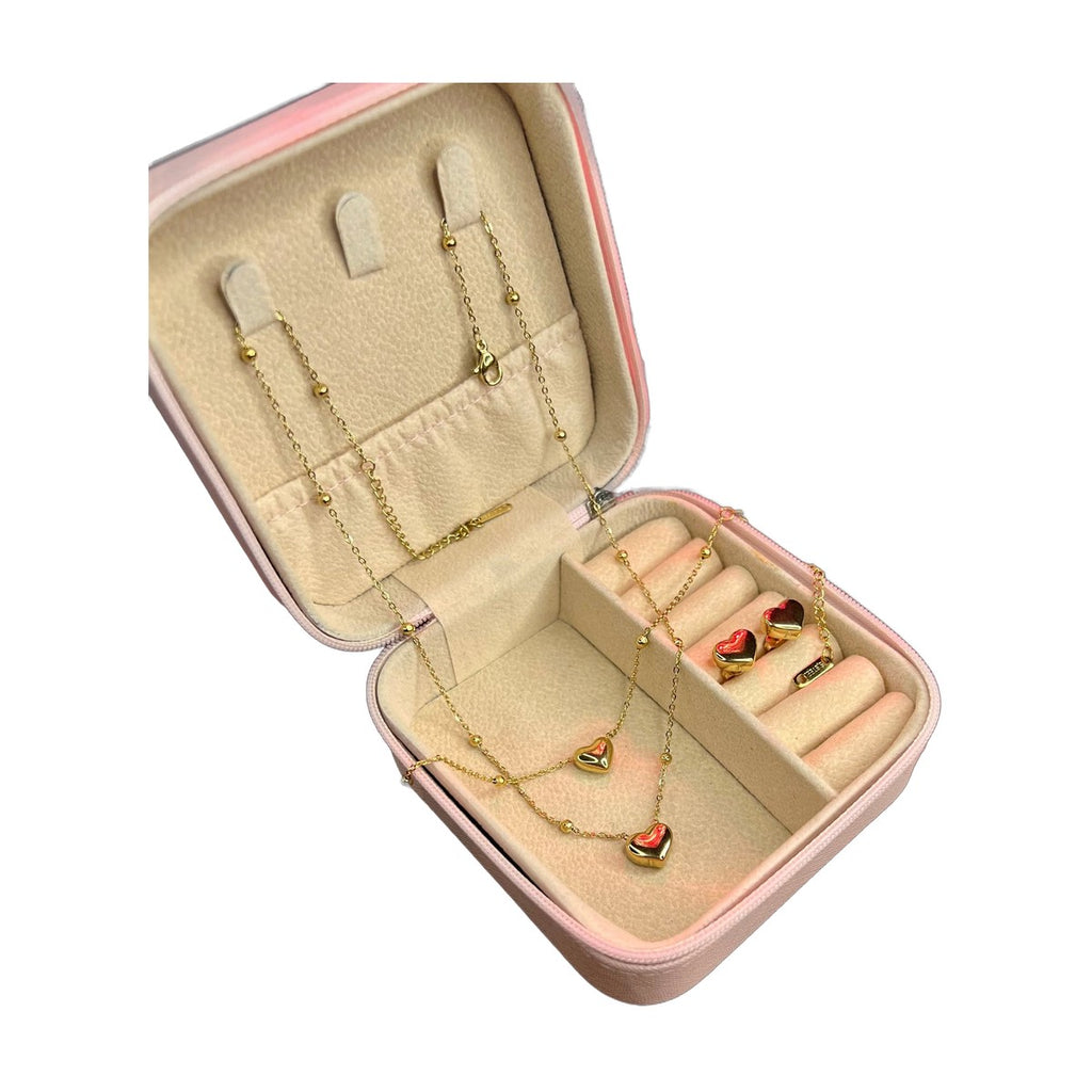 Stainless Steel 18k Filled Heart Complete 3pc Set