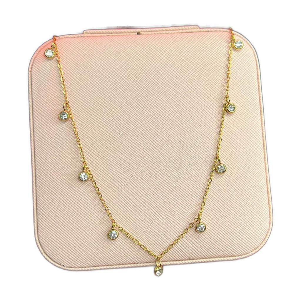 Stainless Steel 18k Galaxy Stone Necklace