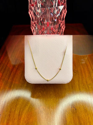 Stainless Steel 18k Glimmer Chain Ball Necklace