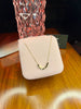 Stainless Steel 18k Gold Block Necklace