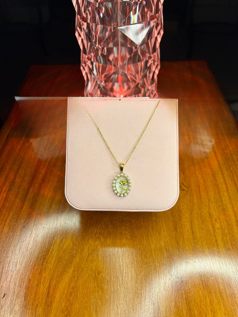 Stainless Steel 18k Gold Flower Necklace