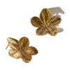 Stainless Steel 18k Gold Flower Textured Earrings