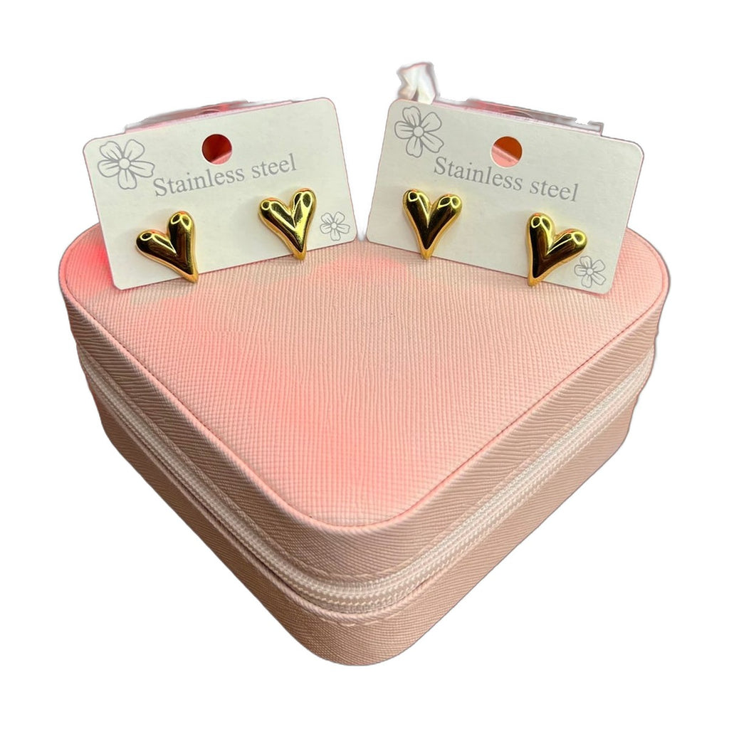 Stainless Steel 18k Gold Heart Earrings