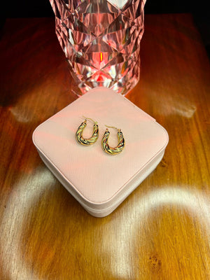 Stainless Steel 18k Gold Luxury Twist Earrings