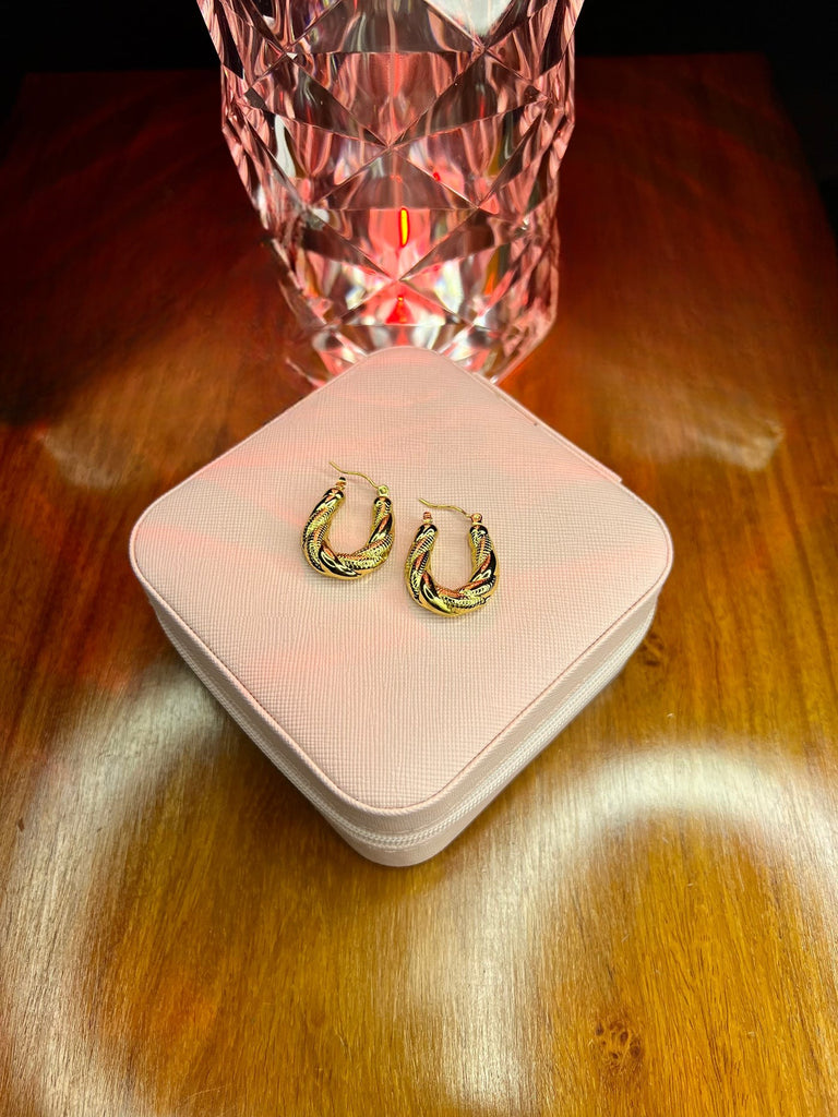 Stainless Steel 18k Gold Luxury Twist Earrings