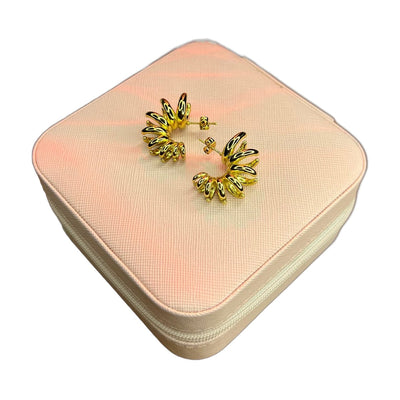 Stainless Steel 18k Gold Plated Spiky Studs