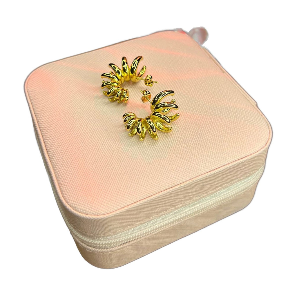 Stainless Steel 18k Gold Plated Spiky Studs