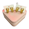 Stainless Steel 18k Gold Plated Spiky Studs