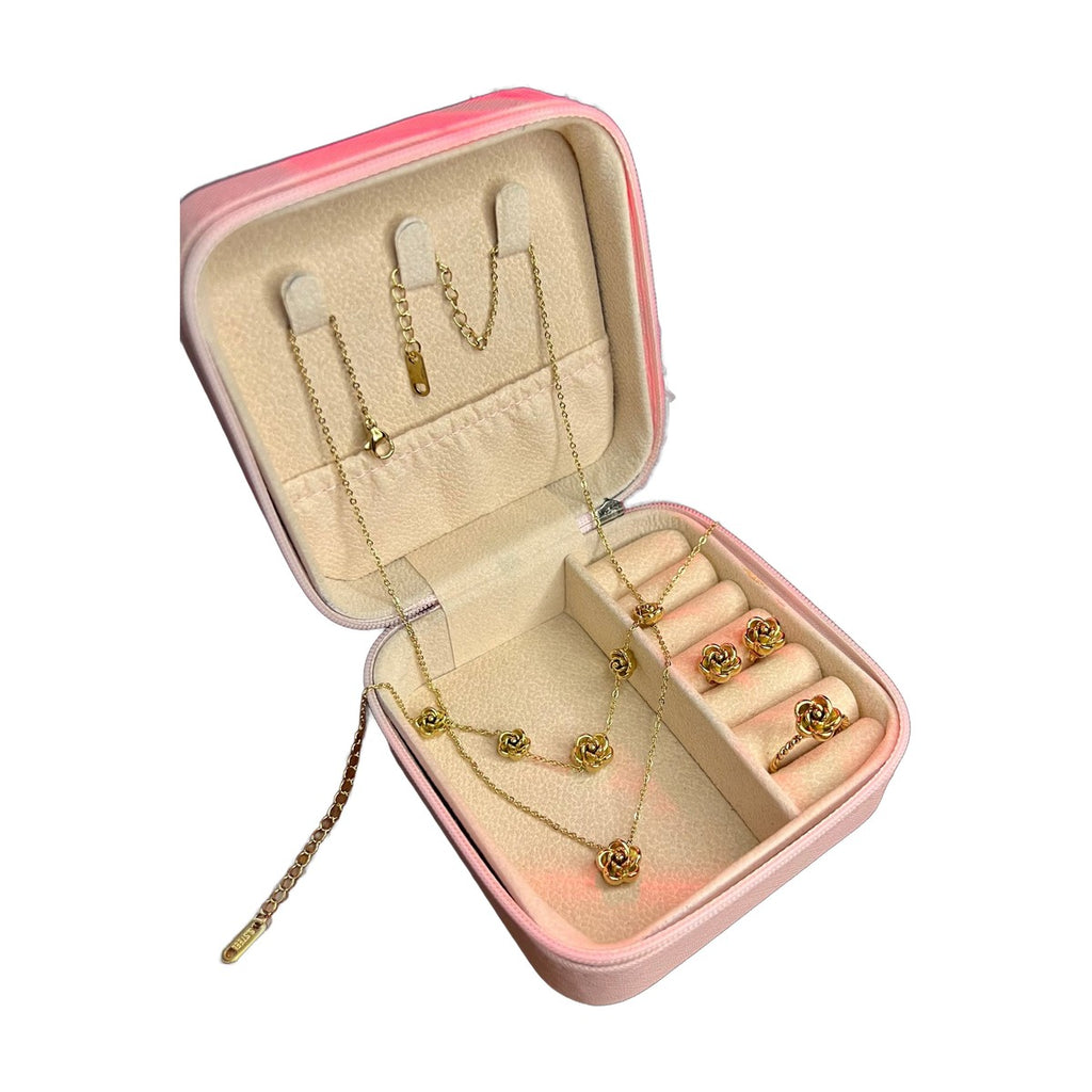 Stainless Steel 18k Gold Rose Complete Set