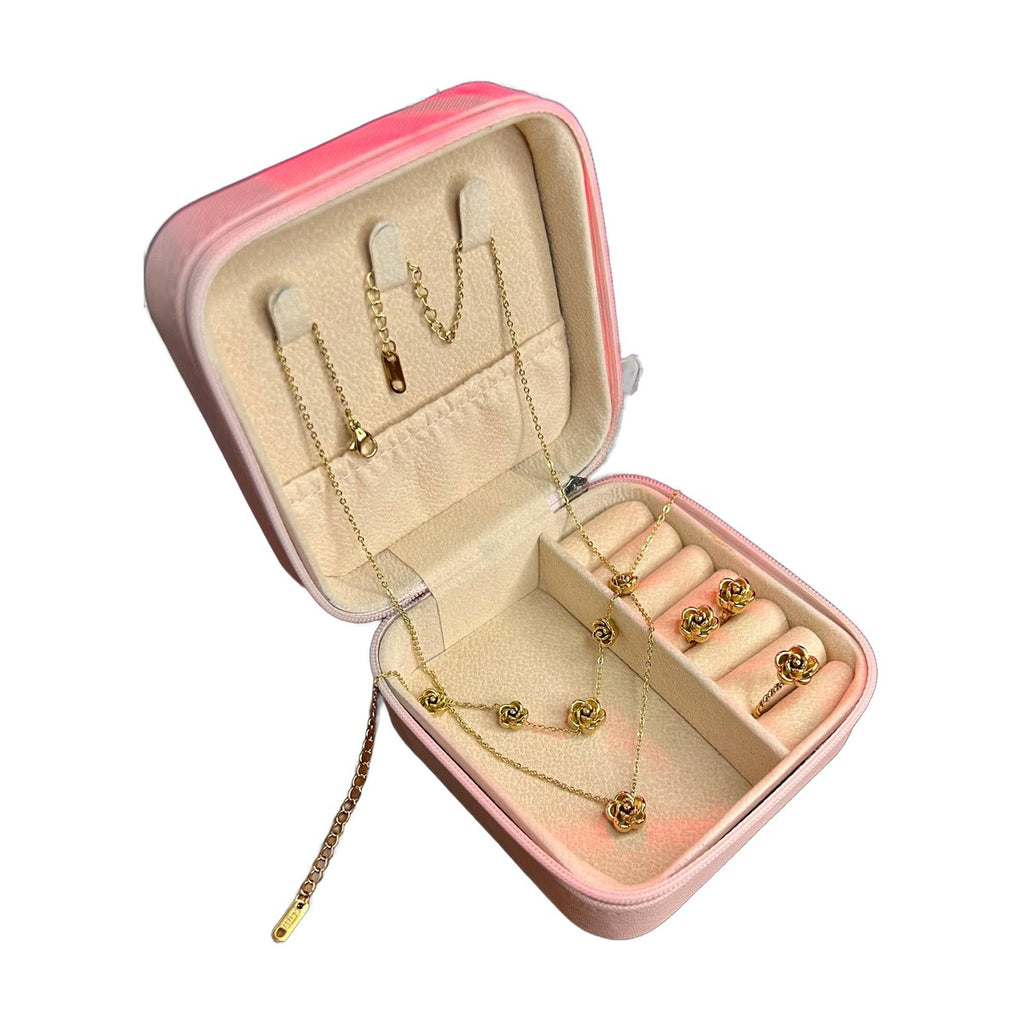 Stainless Steel 18k Gold Rose Complete Set