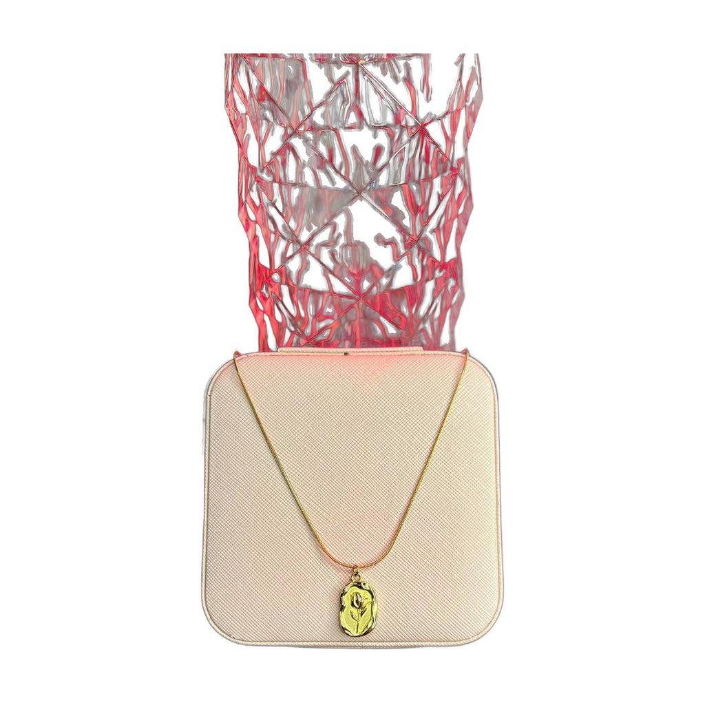 Stainless Steel 18k Gold Shell Rose Necklace