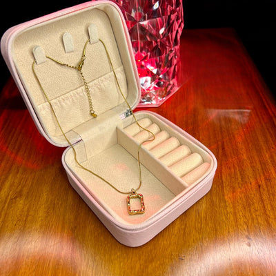 Stainless Steel 18k Gold Square Luxury Necklace
