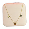 Stainless Steel 18k Golden Bloom 3 Motifs Necklace