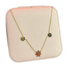 Stainless Steel 18k Golden Bloom 3 Motifs Necklace