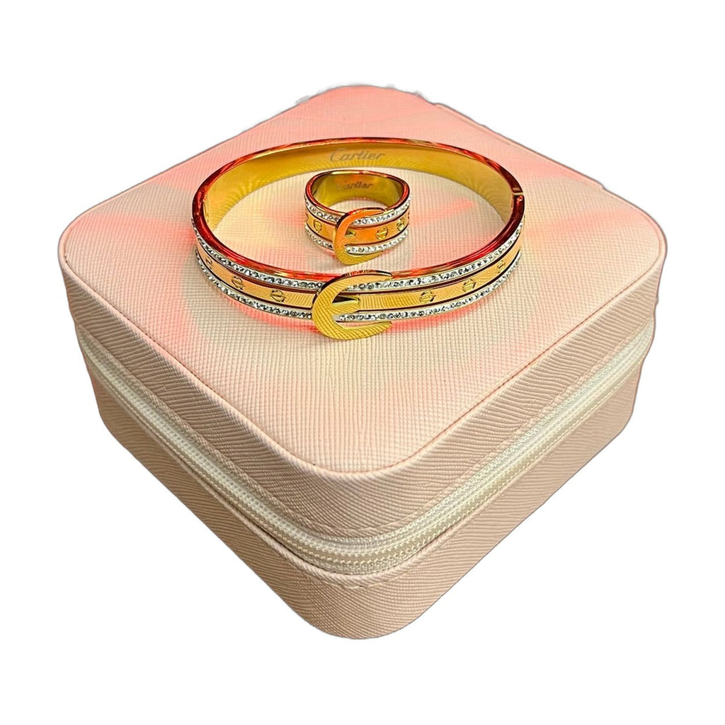 Stainless Steel 18k Golden Buckle Statement