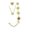 Stainless Steel 18k Golden Clover 4pc Set