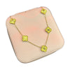 Stainless Steel 18k Golden Clover 5 Motifs Necklace