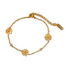 Stainless Steel 18k Golden Fleur Charm Bracelet