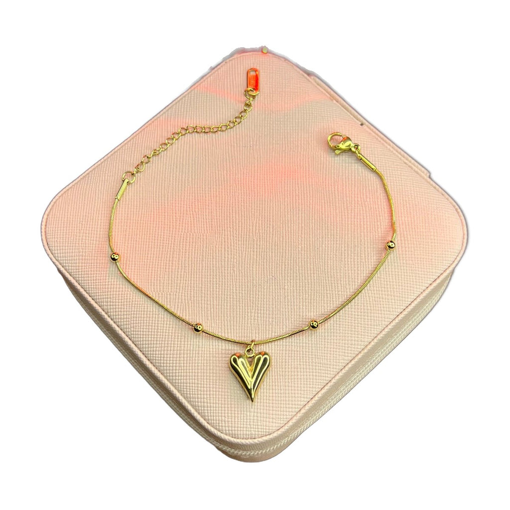 Stainless Steel 18k Golden Heart Bracelet