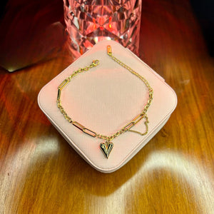 Stainless Steel 18k Golden Heart Bracelet