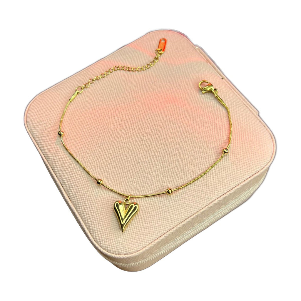 Stainless Steel 18k Golden Heart Bracelet