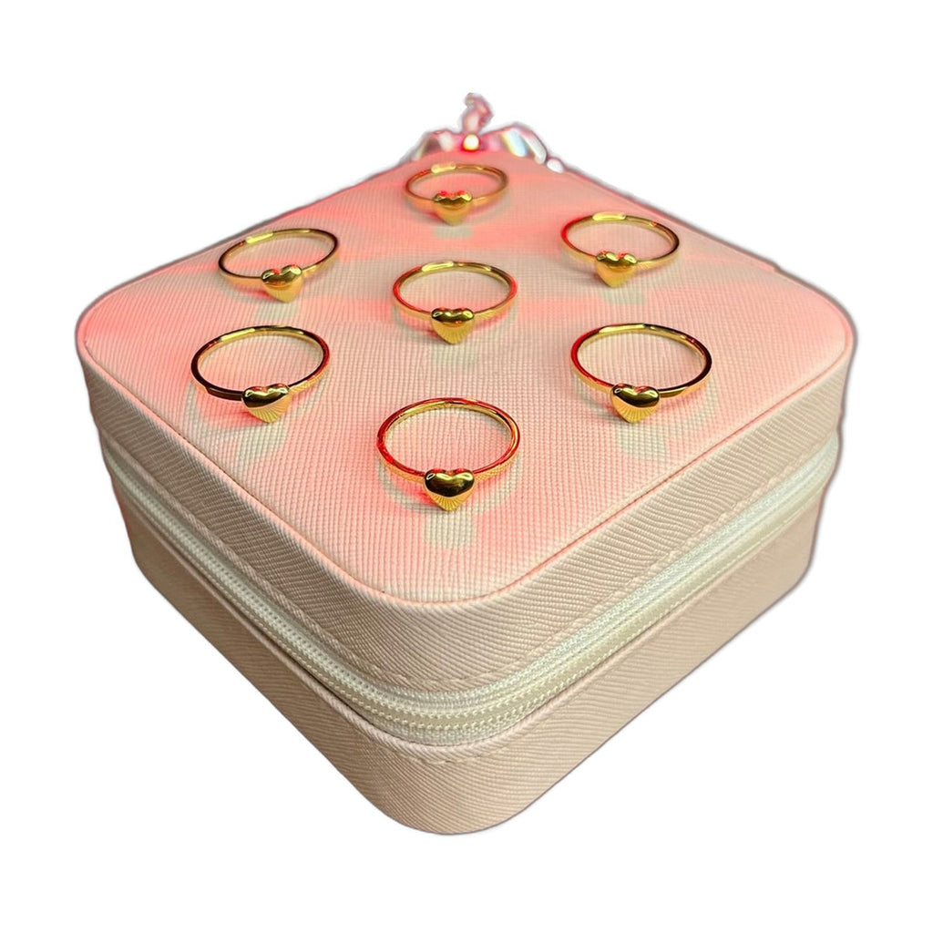 Stainless Steel 18k Golden Heart Love Ring