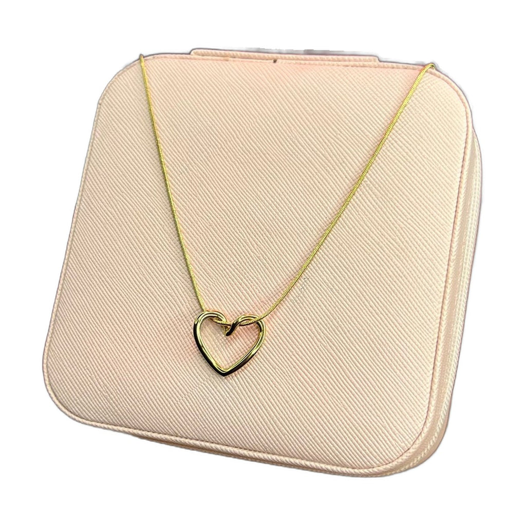 Stainless Steel 18k Golden Heart Necklace