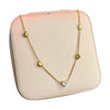 Stainless Steel 18k Golden Stone Heart Chain Necklace