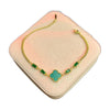 Stainless Steel 18k Green Clover Stone Bracelet